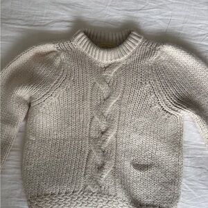 Sezane Cozy Cream Cable Knit Sweater